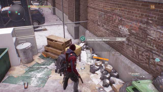 Look for the smartphone next to the fence, by the cars on inspection pits - Hudson Yards (M2) | Intel data - Intel data - Tom Clancys The Division Game Guide