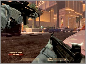 Most of the enemy soldiers will appear in front of your current position - Mission 2.1: Calypso Casino - The Strip - Walkthrough - Tom Clancys Rainbow Six: Vegas - Game Guide and Walkthrough