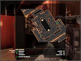 You will have to protect your men against enemy fire (and grenades) - Mission 3.1: Downtown Vegas - Exclusive Gone Wrong - Walkthrough - Tom Clancys Rainbow Six: Vegas - Game Guide and Walkthrough