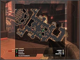 Now you should head on to a nearby staircase (#1) - Mission 5.4: Dante's Casino - Data Hub - Walkthrough - Tom Clancys Rainbow Six: Vegas - Game Guide and Walkthrough