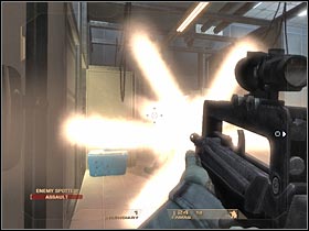 If you take a closer look at your personal map, you should notice that there's a larger room nearby - Mission 6.5: Nevada Dam - The Doctors - Walkthrough - Tom Clancys Rainbow Six: Vegas - Game Guide and Walkthrough