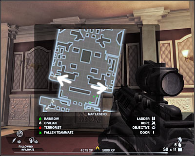 In both cases a door should be opened to gain access to a new section of the casino - Scene 2 - Casino - part 2 - Act 5 - Theater - Tom Clancys Rainbow Six: Vegas 2 - Game Guide and Walkthrough