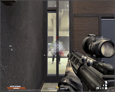 Your final task here will be to head over to a single grappel point which is located next to an elevator shaft (screen) - Scene 1 - Penthouse - part 5 - Act 5 - Theater - Tom Clancys Rainbow Six: Vegas 2 - Game Guide and Walkthrough