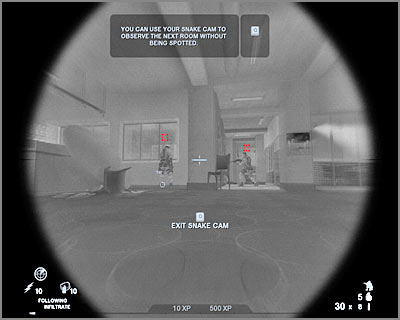 Close this view, because it's sole purpose was to locate enemy soldiers, not attack them - Scene 1 - Negotiations - part 2 - Act 1 - Pyrénées - Tom Clancys Rainbow Six: Vegas 2 - Game Guide and Walkthrough