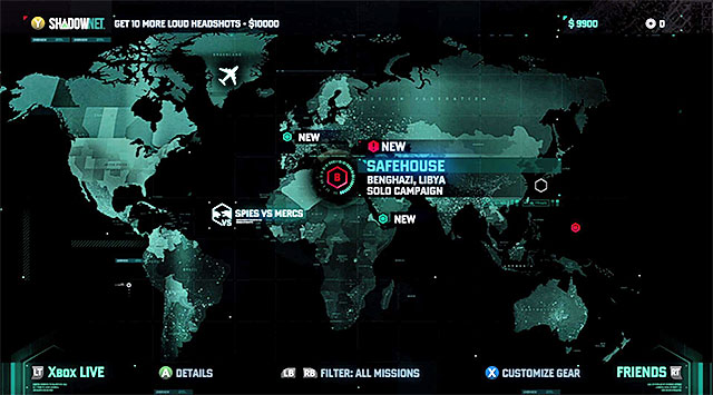 Mission selection window - Mobile command center - Paladin - Tom Clancys Splinter Cell: Blacklist - Game Guide and Walkthrough