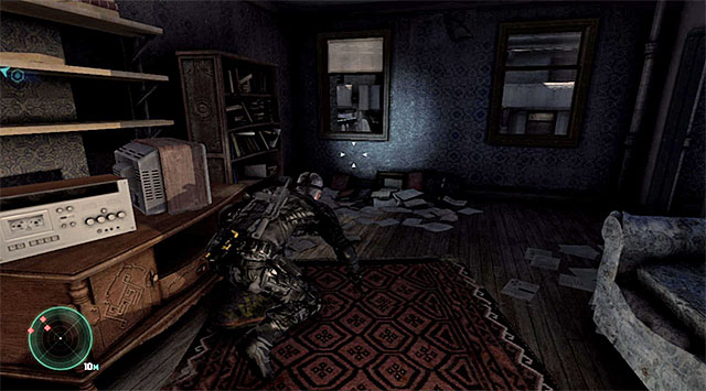 The windows in the room to the right - Reach the CIA safehouse - Mission 1 - Safehouse - Tom Clancys Splinter Cell: Blacklist - Game Guide and Walkthrough