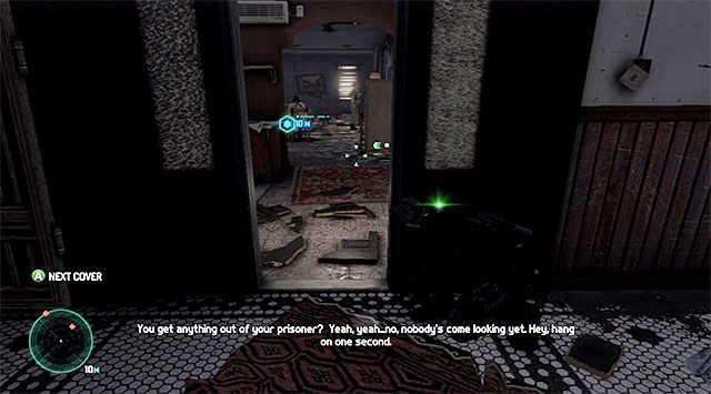 Kobin is being watched by four soldiers and you, unfortunately, need to do away with them - Find Kobin - Mission 1 - Safehouse - Tom Clancys Splinter Cell: Blacklist - Game Guide and Walkthrough