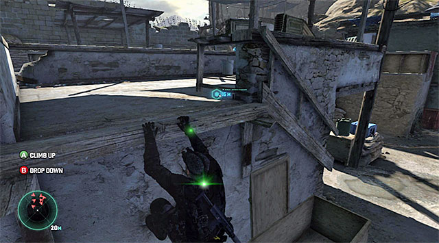 The roof of the central building in the village - Locate the source of transmission - Mission 2 - Insurgent Stronghold - Tom Clancys Splinter Cell: Blacklist - Game Guide and Walkthrough