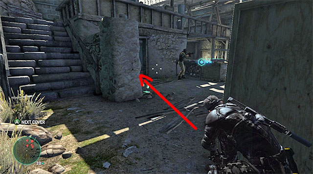 Approach the left edge of the roof and start observing the single guard, which you have been avoiding now, again - Locate the source of transmission - Mission 2 - Insurgent Stronghold - Tom Clancys Splinter Cell: Blacklist - Game Guide and Walkthrough