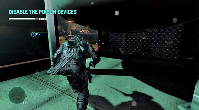 Return downstairs quickly, because one of the terrorists may soon start going towards the disabled pump - Disable the poison devices - Mission 3 - American Consumption - Tom Clancys Splinter Cell: Blacklist - Game Guide and Walkthrough