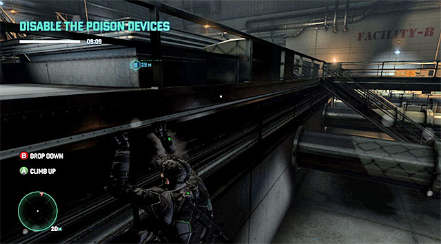 The balustrade - Disable the poison devices - Mission 3 - American Consumption - Tom Clancys Splinter Cell: Blacklist - Game Guide and Walkthrough