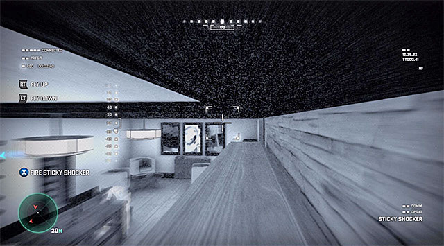 Wait for the enemies to walk away and, only then, fly through the abovementioned hole - Detonate the EMP charge at the fuse box - Mission 4 - Private Estate - Tom Clancys Splinter Cell: Blacklist - Game Guide and Walkthrough