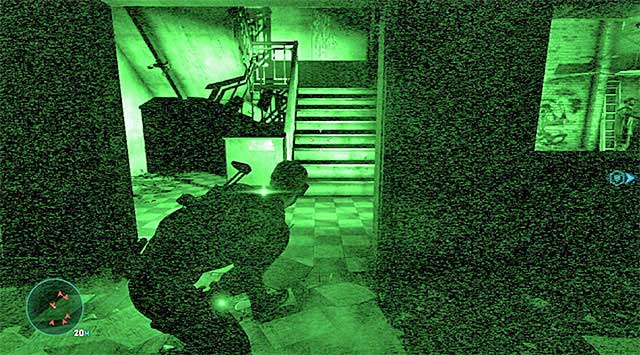 The stairs to the higher level - Reach the loading bay - Mission 5 - Abandoned Mill - Tom Clancys Splinter Cell: Blacklist - Game Guide and Walkthrough