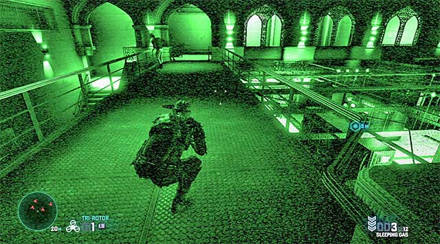 A guard on the upper balconies - Gain access to the treasure - Mission 6 - Special Missions HQ - Tom Clancys Splinter Cell: Blacklist - Game Guide and Walkthrough