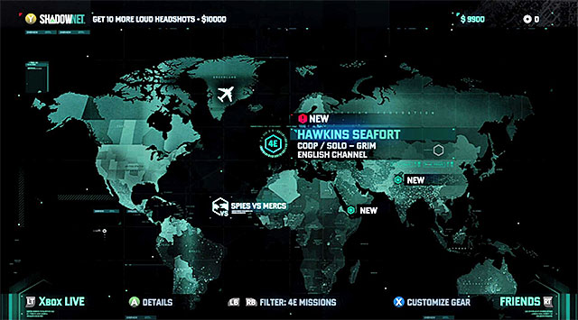 It is best to use the Strategic Mission Interface to find new missions - 4E Missions - general premises - Tom Clancys Splinter Cell: Blacklist - Game Guide and Walkthrough