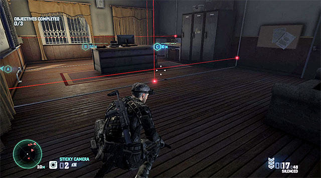The document is in the room, shown in the screenshot, which is guarded by lasers - Mission 2 - Border Crossing - Optional missions assigned by Grim - Tom Clancys Splinter Cell: Blacklist - Game Guide and Walkthrough