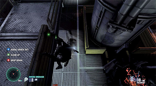 One of the terrorists in the lower level - Neutralize all hostiles - Mission 11 - LNG Terminal - Tom Clancys Splinter Cell: Blacklist - Game Guide and Walkthrough
