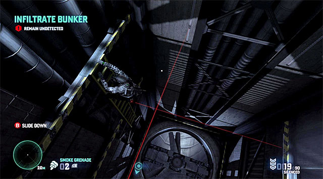 The ladder - Infiltrate the bunker - Mission 12 - Site F - Tom Clancys Splinter Cell: Blacklist - Game Guide and Walkthrough