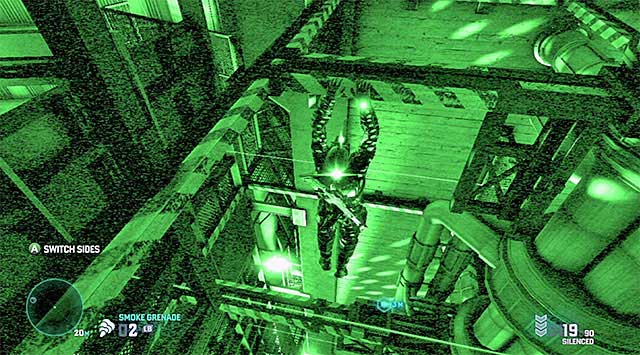 Horizontal beam - Gain access to the bunker defense systems - Mission 12 - Site F - Tom Clancys Splinter Cell: Blacklist - Game Guide and Walkthrough