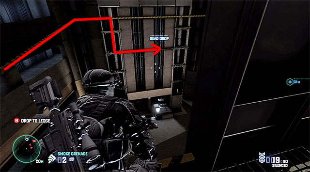 Continue down the shaft with lasers and note that there is a new collectible in the area - Sabotage the bunker's defense systems - Mission 12 - Site F - Tom Clancys Splinter Cell: Blacklist - Game Guide and Walkthrough
