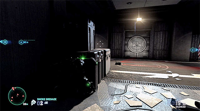 A drone moving to the right - Sabotage the bunker's defense systems - Mission 12 - Site F - Tom Clancys Splinter Cell: Blacklist - Game Guide and Walkthrough