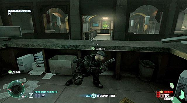 A big desk on the upper floor - Mission 2 - Swiss Embassy - Optional missions assigned by Charlie - Tom Clancys Splinter Cell: Blacklist - Game Guide and Walkthrough