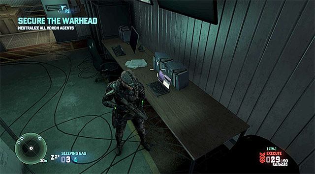 Start a linear walk and pass by the retina scanner on your way - Mission 2 - Missile Plant - Additional missions assigned by Briggs - Tom Clancys Splinter Cell: Blacklist - Game Guide and Walkthrough