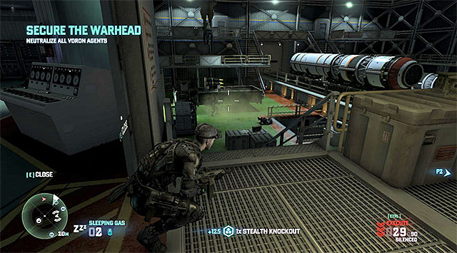 It's a good idea to remain in hiding while eliminating the enemy agents and to use gadgets - Mission 2 - Missile Plant - Additional missions assigned by Briggs - Tom Clancys Splinter Cell: Blacklist - Game Guide and Walkthrough