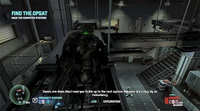 You will now have to perform the action similar to the one that you performed towards the end of the second mission, because you need here to reach consecutive computer terminals in order to hack into them - Mission 4 - Abandoned City - Additional missions assigned by Briggs - Tom Clancys Splinter Cell: Blacklist - Game Guide and Walkthrough