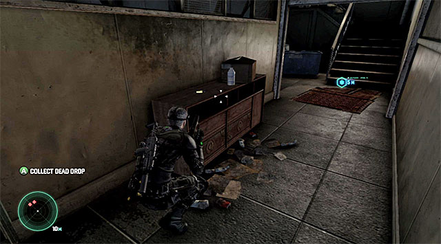 The Dead Drop is on the chest of drawers next to the stairs - Main campaign missions - Dead Drops - Tom Clancys Splinter Cell: Blacklist - Game Guide and Walkthrough