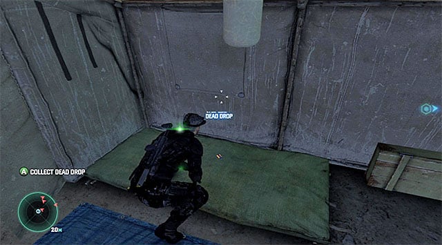 The Dead Drop is on the ground in the tent - Main campaign missions - Dead Drops - Tom Clancys Splinter Cell: Blacklist - Game Guide and Walkthrough