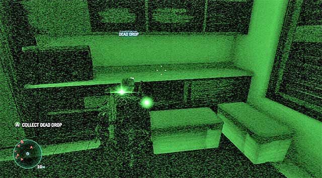 The Dead Drop is on the chest of drawers in a room on the upper floor of the estate - Main campaign missions - Dead Drops - Tom Clancys Splinter Cell: Blacklist - Game Guide and Walkthrough