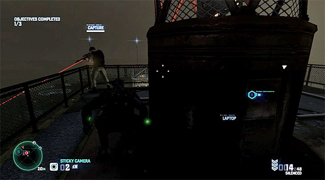 Wait for the sniper to stand near the balustrade and attack him - Grim's missions - High Value Targets - Tom Clancys Splinter Cell: Blacklist - Game Guide and Walkthrough