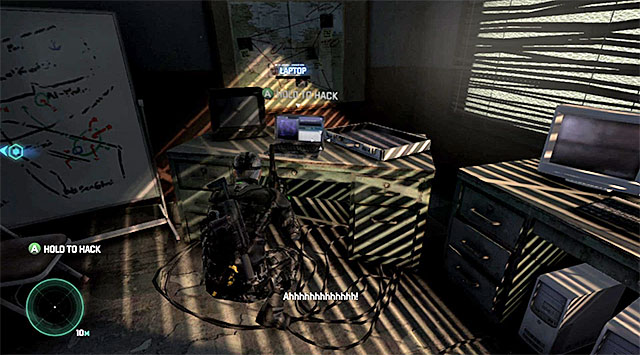 The laptop is on the desk - Main campaign missions - Blacklist Laptops - Tom Clancys Splinter Cell: Blacklist - Game Guide and Walkthrough