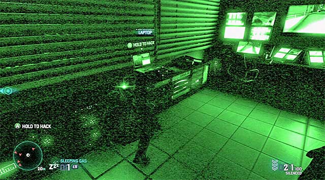 The laptop is hidden in a dimly lit area - Main campaign missions - Blacklist Laptops - Tom Clancys Splinter Cell: Blacklist - Game Guide and Walkthrough