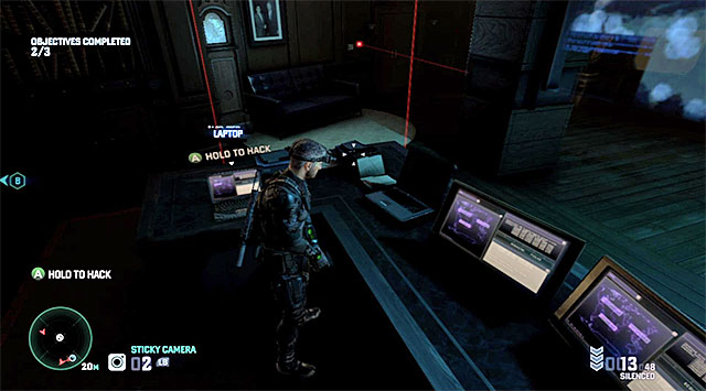 Make sure that you do not activate any of the laser traps - Grim's missions - Blacklist Laptops - Tom Clancys Splinter Cell: Blacklist - Game Guide and Walkthrough