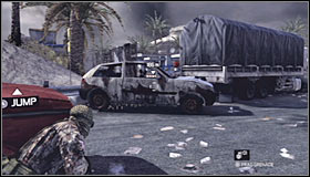 You may start moving towards the next area which is going to be a single lane with a lot of new cars and a larger truck seen in the distance #1 - Walkthrough - Diwaniya, Iraq - Walkthrough - Tom Clancys Splinter Cell: Conviction - Game Guide and Walkthrough