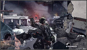 Other red barrels can be found directly in front of you, near parked trucks #1 - Walkthrough - Diwaniya, Iraq - Walkthrough - Tom Clancys Splinter Cell: Conviction - Game Guide and Walkthrough