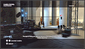 Wait until both men have started moving right #1 and go back to using camera number 2 after you've lost the audio #2 - Walkthrough - Lincoln Memorial - Walkthrough - Tom Clancys Splinter Cell: Conviction - Game Guide and Walkthrough