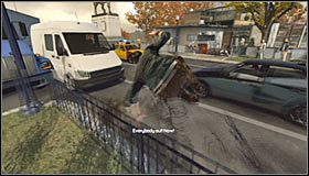 As you've probably suspected you'll have to slide under the large trailer #1 so that you'll be allowed to continue the chase without any additional interruptions - Walkthrough - Lincoln Memorial - Walkthrough - Tom Clancys Splinter Cell: Conviction - Game Guide and Walkthrough