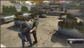 I would recommend taking cover near the stairs where you've witnessed the recent explosion #1 - Walkthrough - Lincoln Memorial - Walkthrough - Tom Clancys Splinter Cell: Conviction - Game Guide and Walkthrough