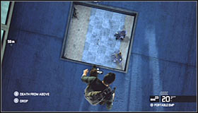 Approach the booth carefully - it's important to remain in the shadows so you won't be seen by the guards - Walkthrough - Third Echelon HQ - part 1 - Walkthrough - Tom Clancys Splinter Cell: Conviction - Game Guide and Walkthrough