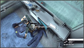 If you prefer to play it safe you can wait for the guards to leave #1 - one of them should enter the area where you've started this mission and the other one will proceed to the parking area where you have to go - Walkthrough - Third Echelon HQ - part 1 - Walkthrough - Tom Clancys Splinter Cell: Conviction - Game Guide and Walkthrough