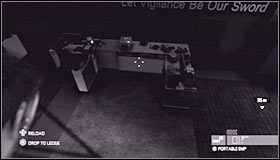 Quickly look up and pull yourself up to an adjacent ceiling section located above the second office #1 - Walkthrough - Third Echelon HQ - part 2 - Walkthrough - Tom Clancys Splinter Cell: Conviction - Game Guide and Walkthrough