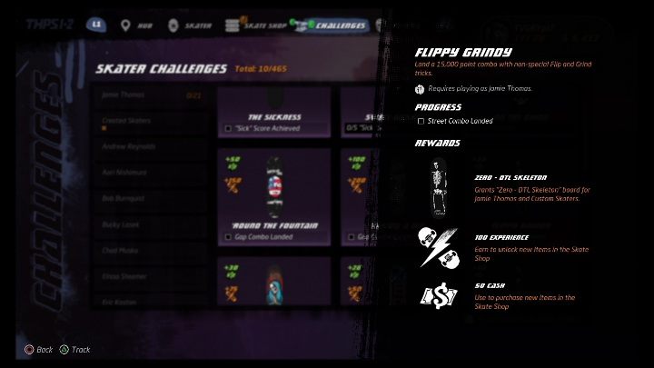 Each character available in the game has its own challenges - Tony Hawks Pro Skater 1+2: Jamie Thomas guide, skills - Original skaters - Tony Hawks Pro Skater 1+2 Guide