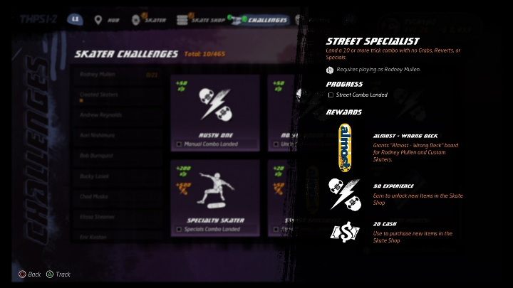 Each character available in the game has its own challenges - Tony Hawks Pro Skater 1+2: Rodney Mullen guide, skills - Original skaters - Tony Hawks Pro Skater 1+2 Guide