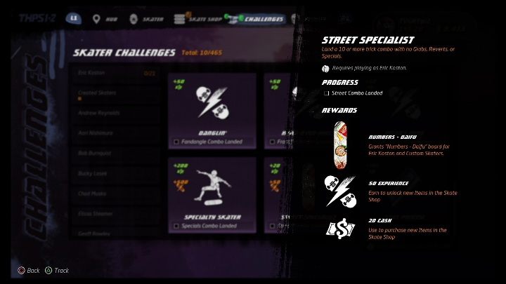 Each character available in the game has its own challenges - Tony Hawks Pro Skater 1+2: Eric Koston guide, skills - Original skaters - Tony Hawks Pro Skater 1+2 Guide