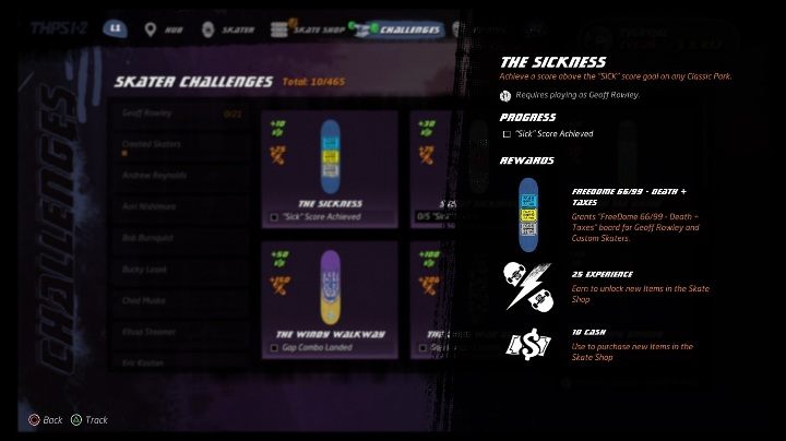 Each character available in the game has its own challenges - Tony Hawks Pro Skater 1+2: Geoff Rowley guide, skills - Original skaters - Tony Hawks Pro Skater 1+2 Guide