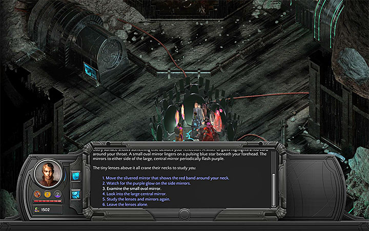 To find the Bronze Sphere, take a look at the small oval mirror - How to change the partys composition after Sagus Cliffs? | Party - Party - Torment: Tides of Numenera Game Guide