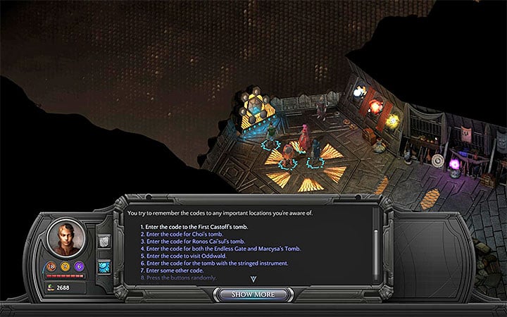 Choose the tombs from the list or input the four-digit codes manually - List of access codes to unique tombs in Necropolis - Puzzles and additional activities - Torment: Tides of Numenera Game Guide